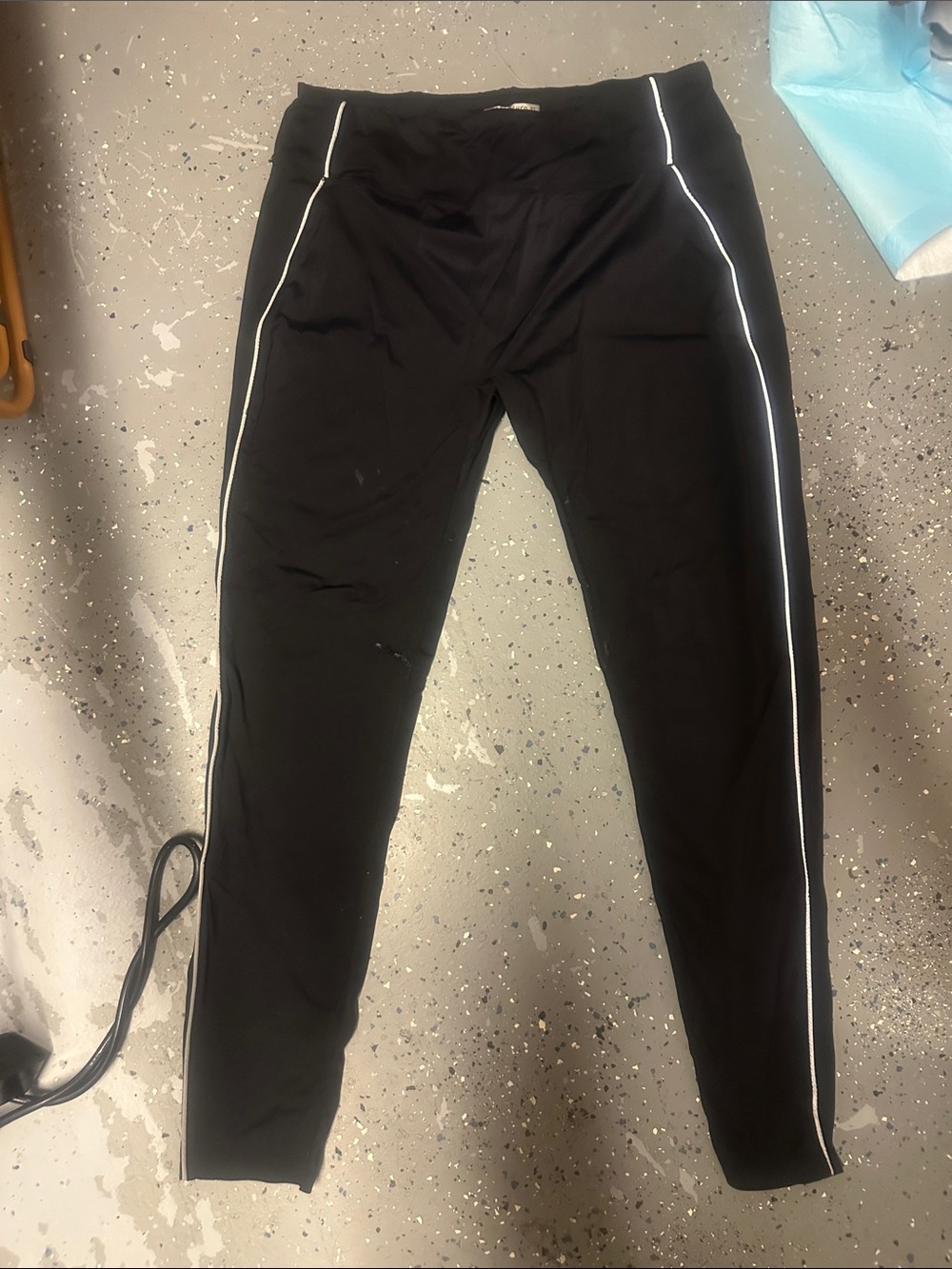Forever 21 Black Leggings with White Side Piping